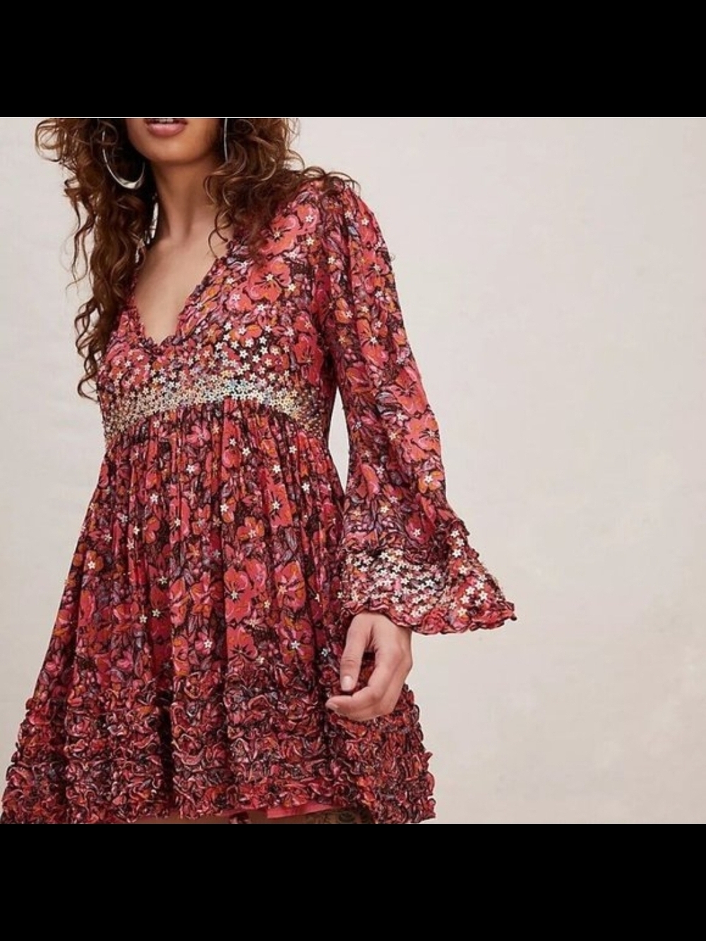 NWOT Free People Bali Sweet Blooms Mini Dress XS - Picture 6 of 13